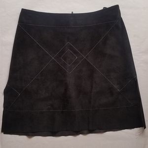 Black Suede Leather Mini Skirt (size 6)
